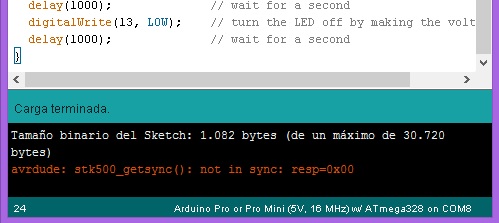 Error de Carga Arduino Mini Pro