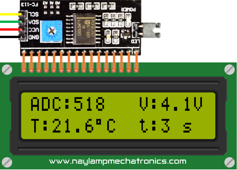 Datos y variables en LCD I2C